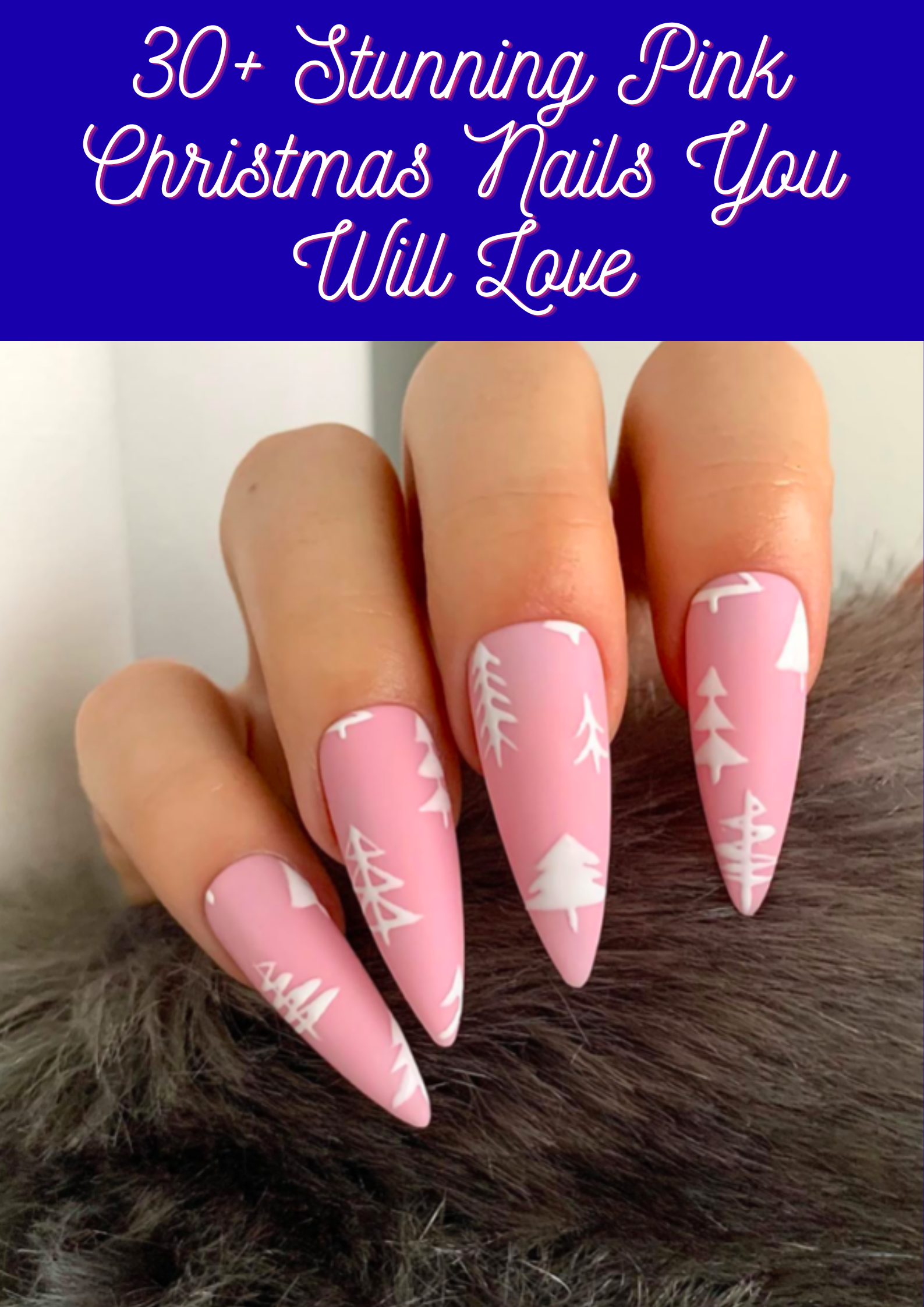 Pink Christmas Nails