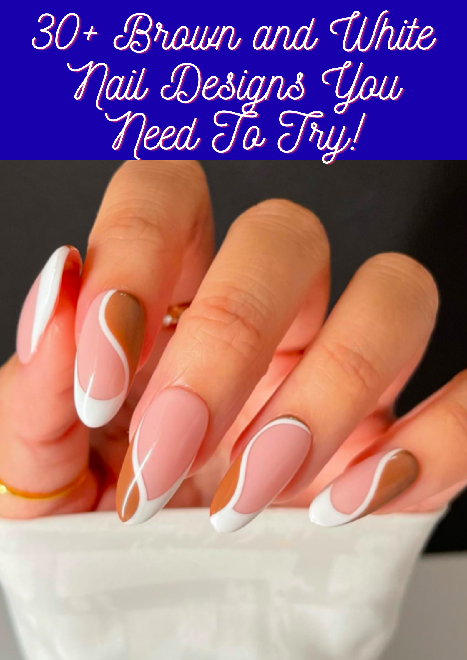 Brown and White Nail