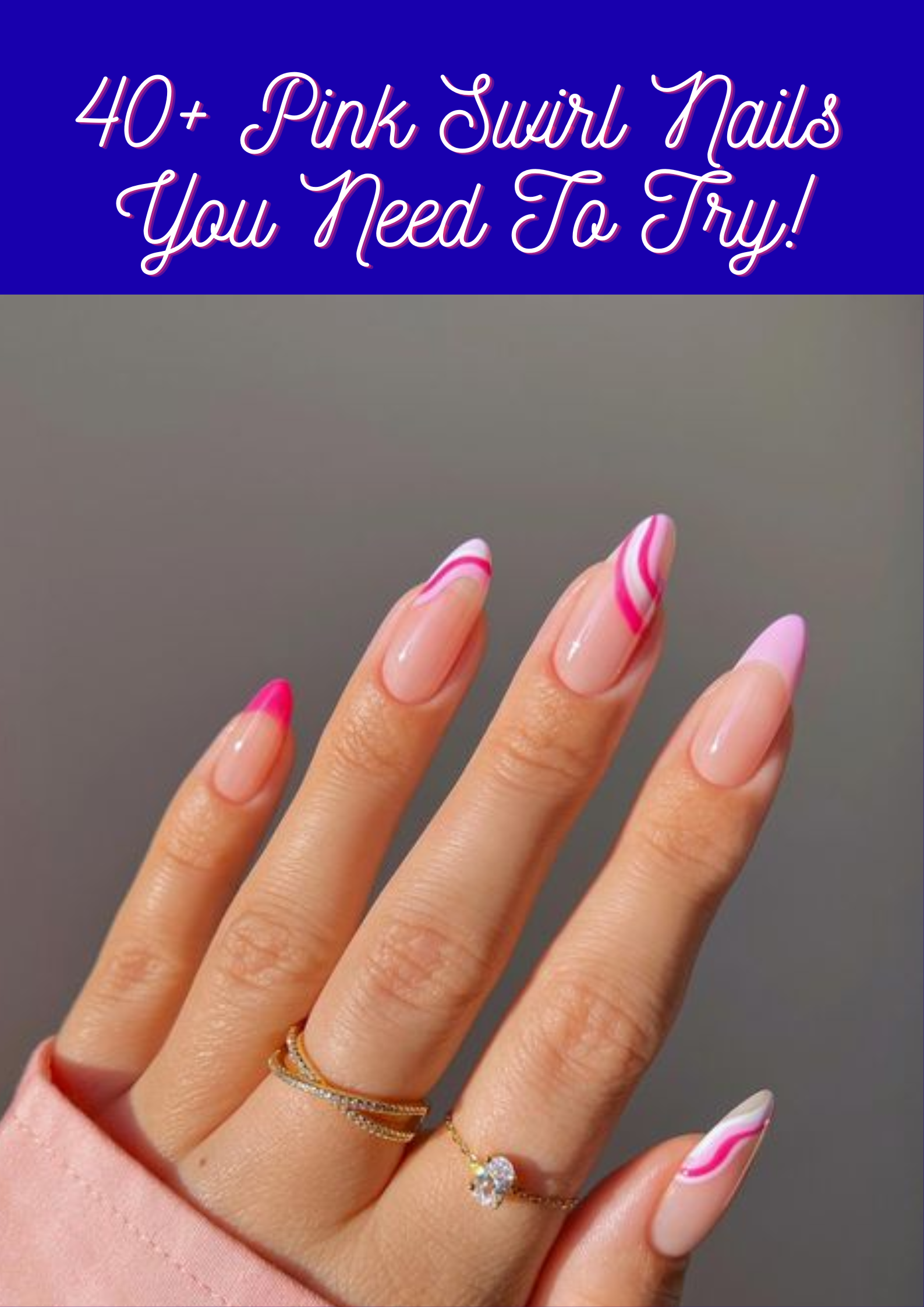Pink Swirl Nails